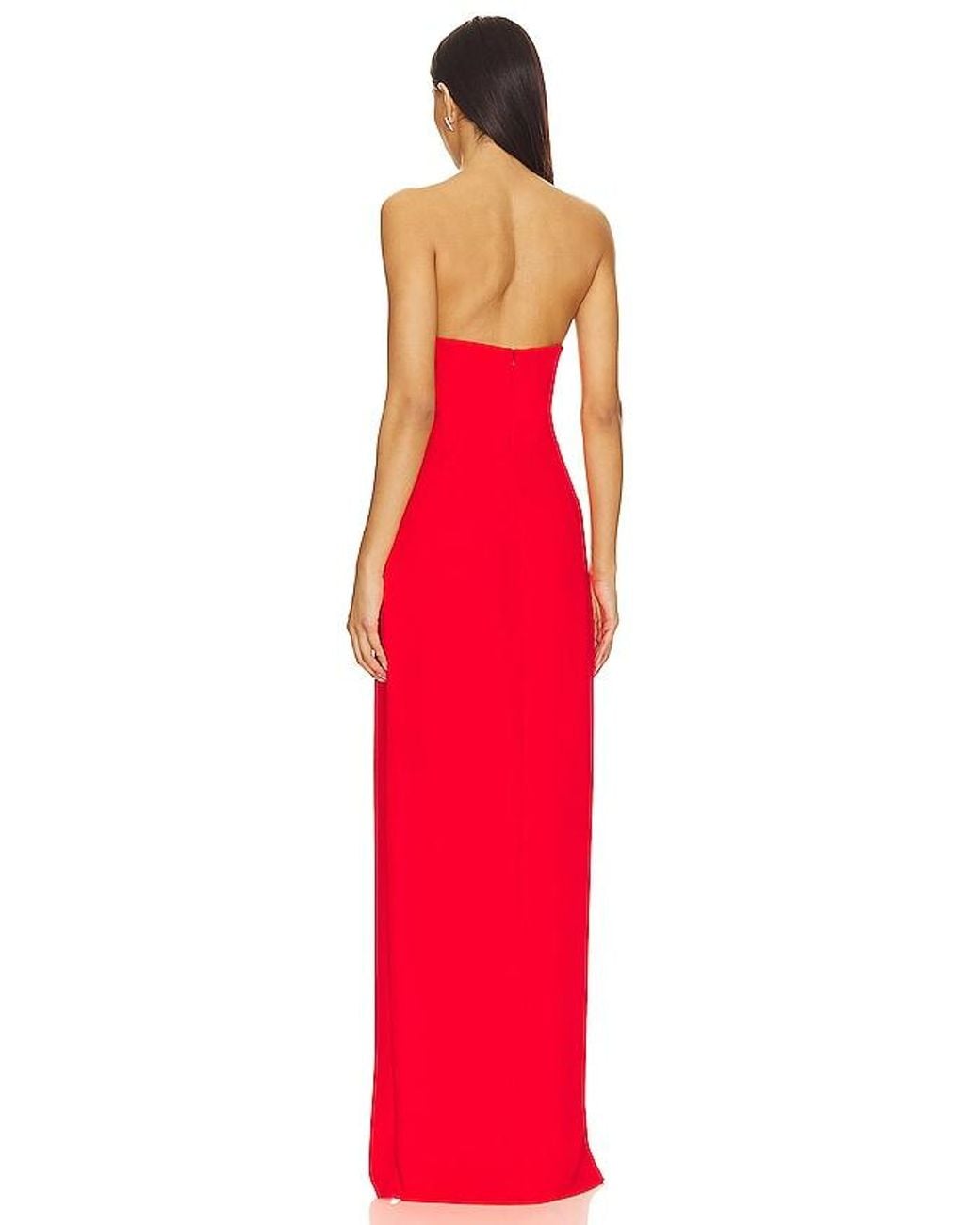 Amanda Uprichard Red X Revolve Strapless Puzzle Gown