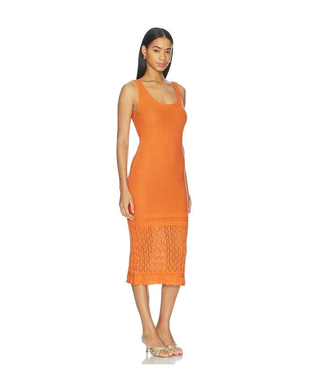 Peixoto Orange Liv Knit Midi Dress