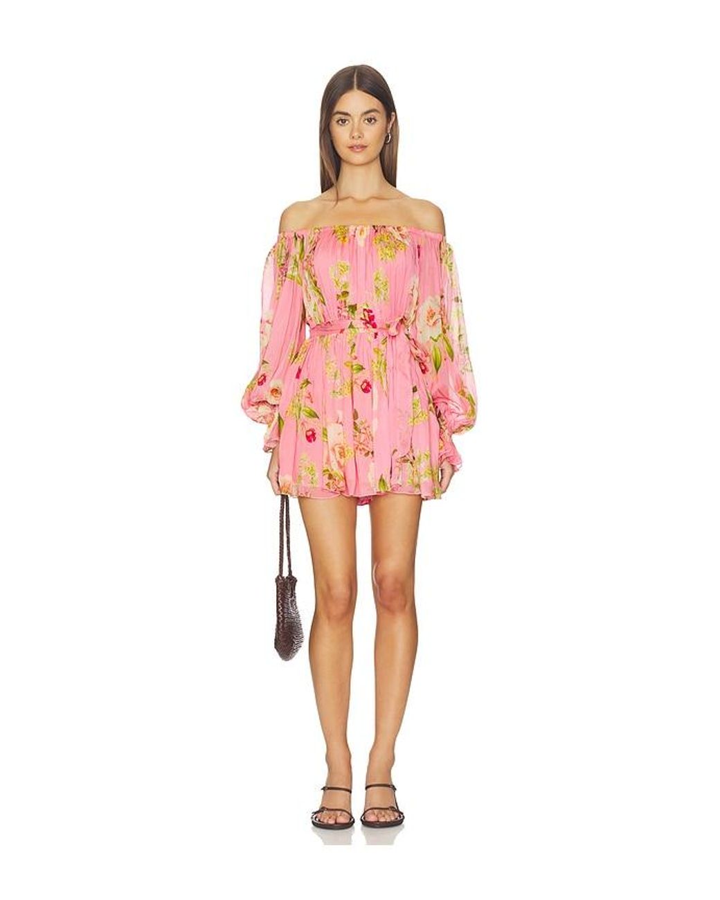 Hemant & Nandita Red Off Shoulder Romper With Tie Up Belt