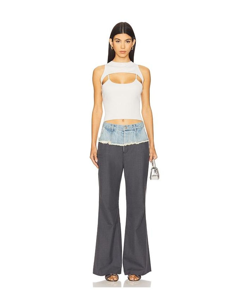PRIVATE POLICY White Mesh Harness Tank Top