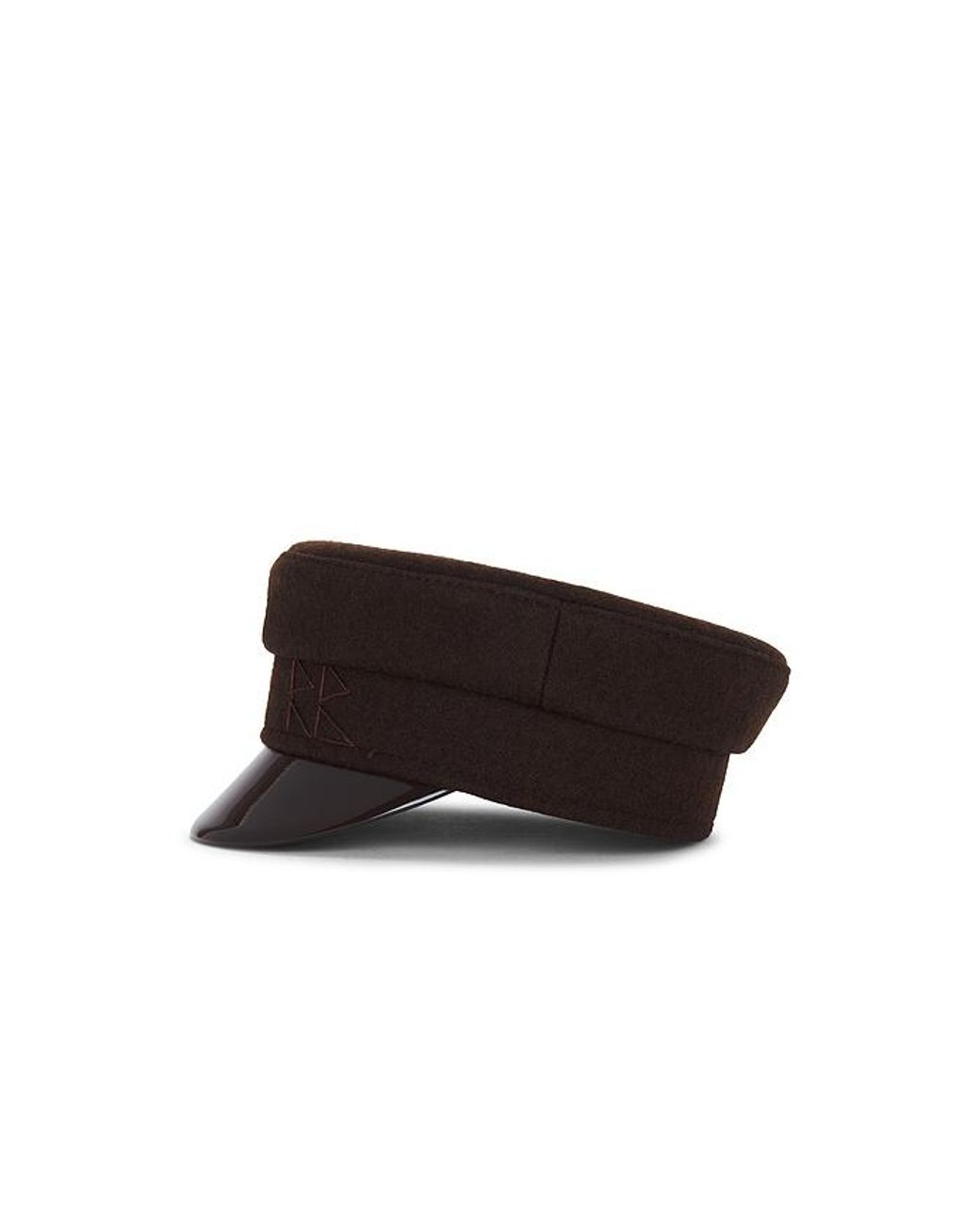 Ruslan Baginskiy Black Wool Blend Baker Boy Cap