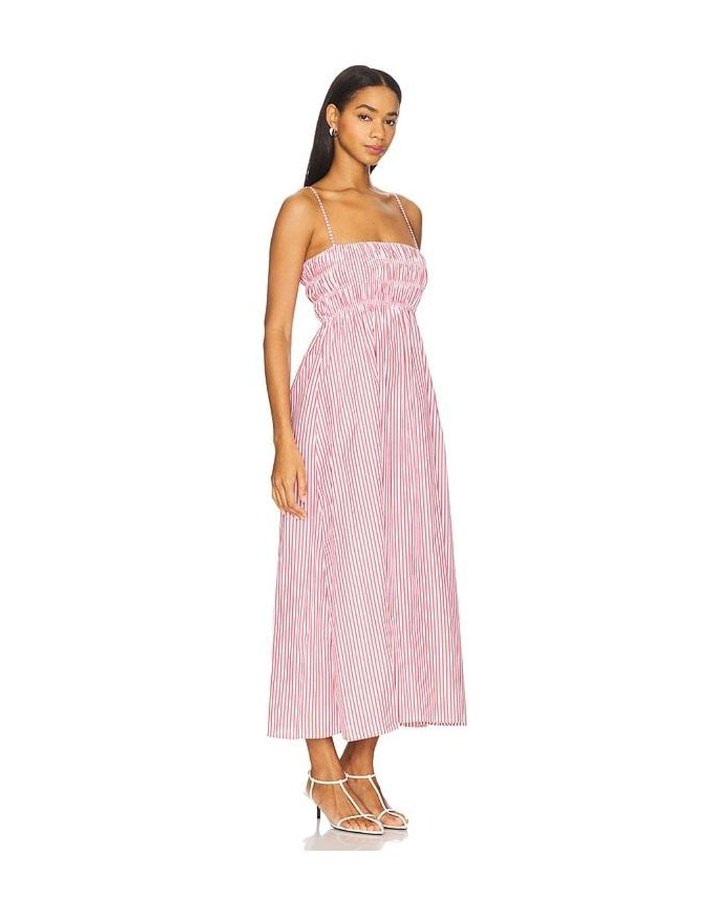 Faithfull The Brand Pink Nica Midi Dress