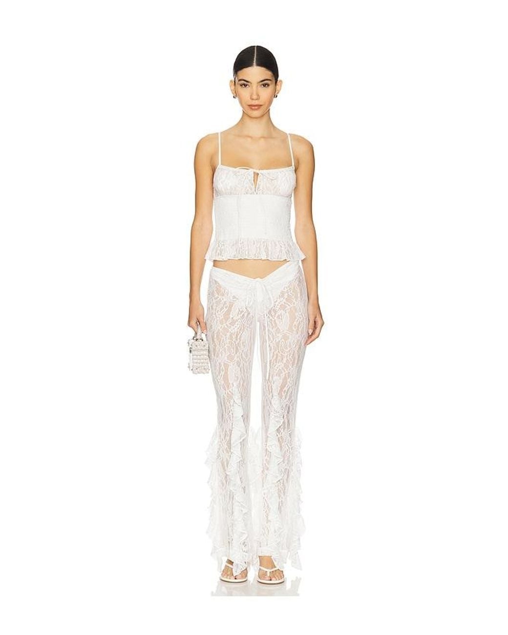 Leslie Amon White Slip Top