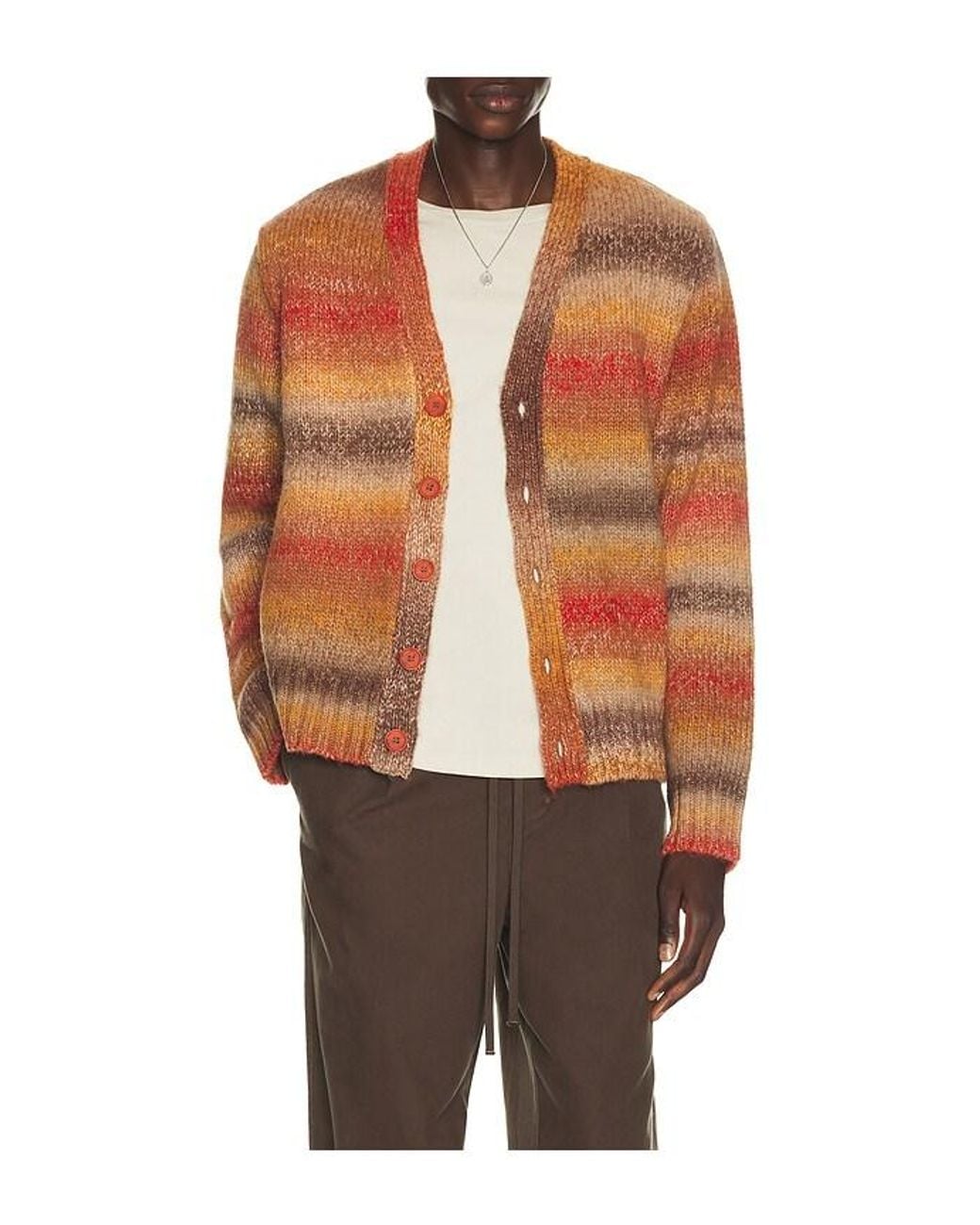 Far Afield Orange Buckley Cardigan for men