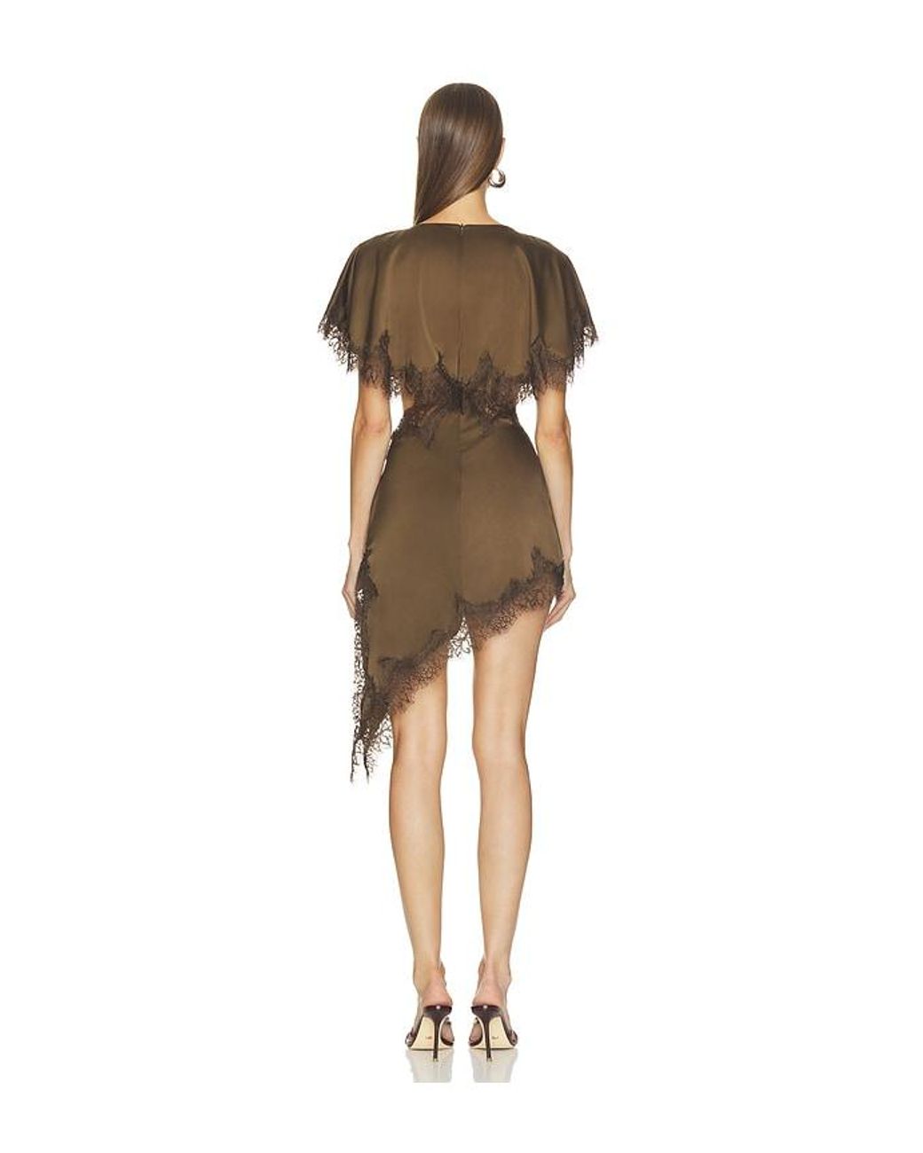 MORE TO COME Natural Gabriella Cutout Mini Dress