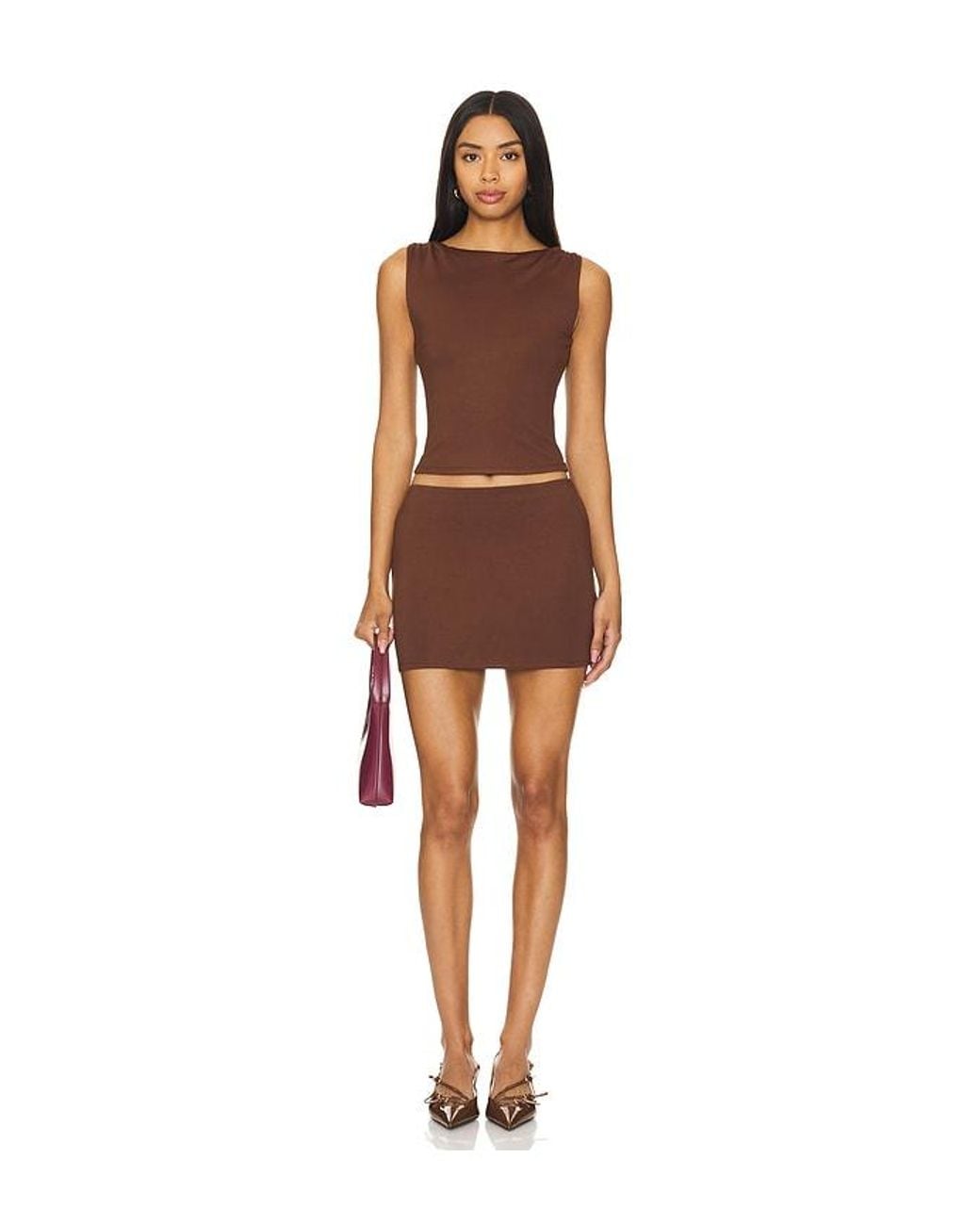 Lovers + Friends Brown Morgan Mini Skirt