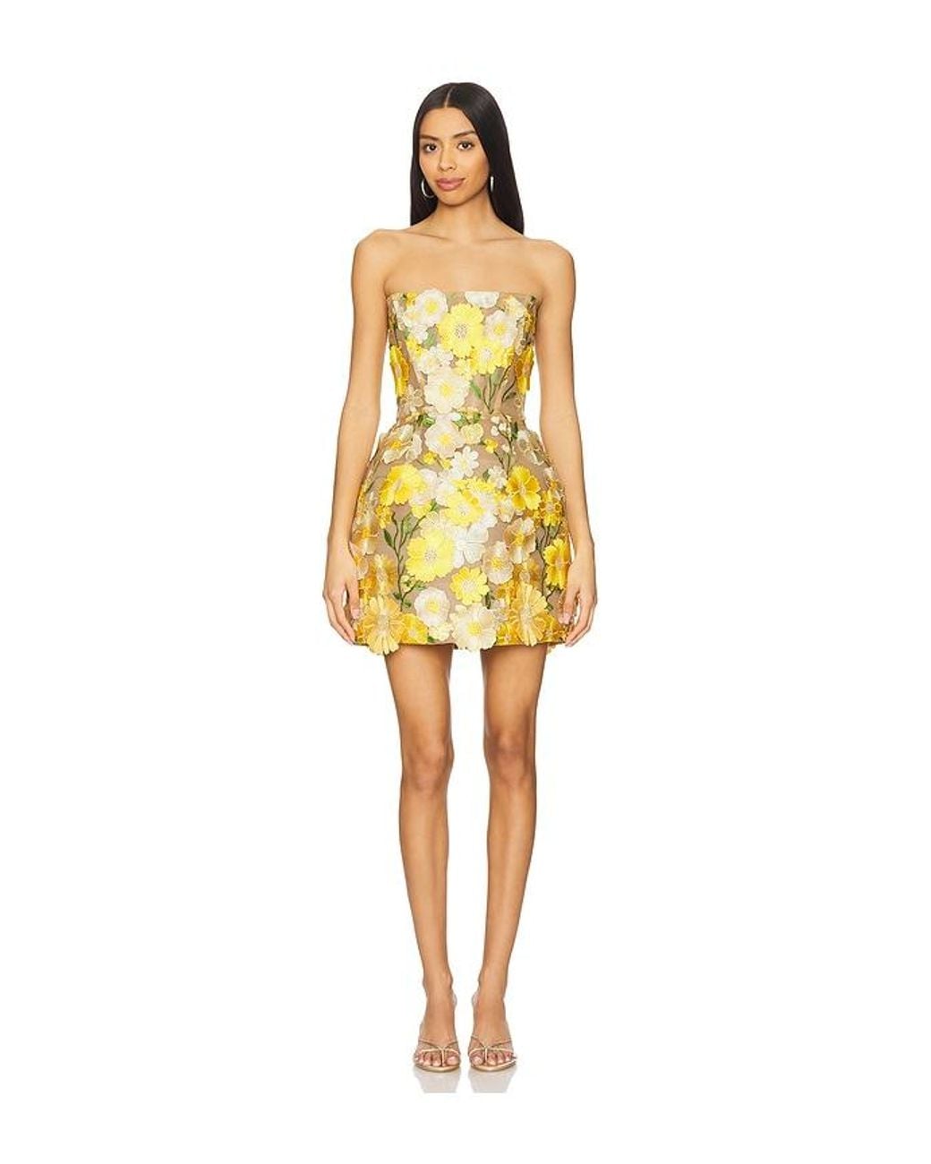 Bronx and Banco Yellow Jasmine Maraya Mini Dress