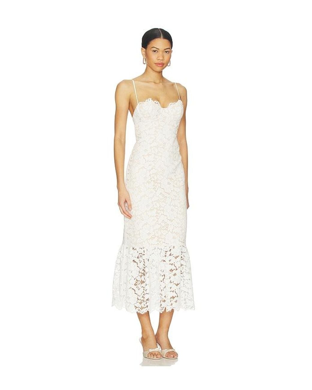 Lovers + Friends White Teagan Midi Dress