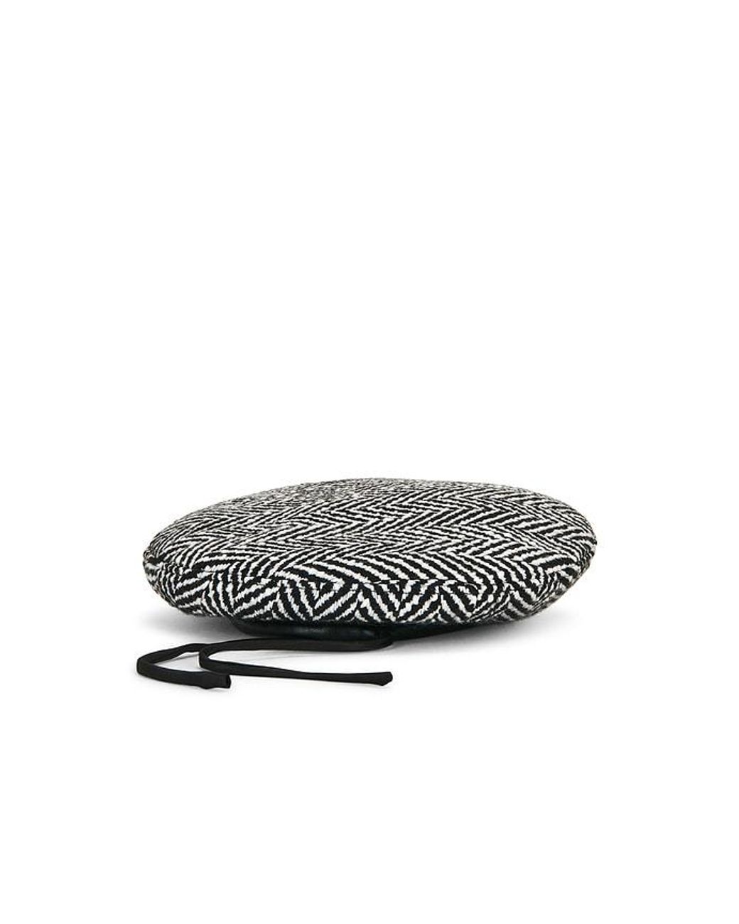 Naked Wardrobe Black Suiting Chevron Beret