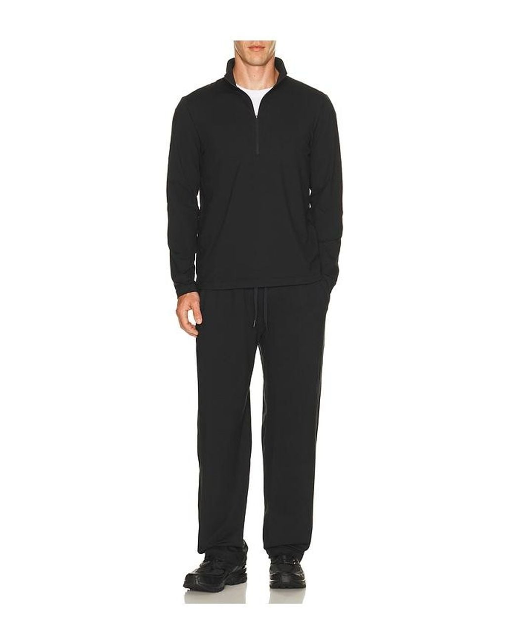 lululemon athletica Black Soft Jersey Half Zip Sweater for men