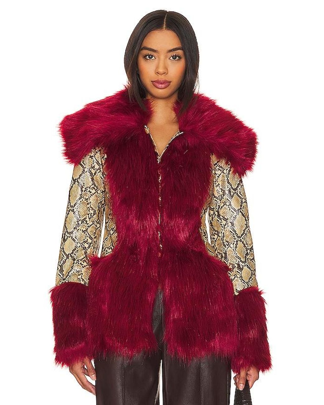 Kim Shui Snakeskin Coat in Red Lyst UK