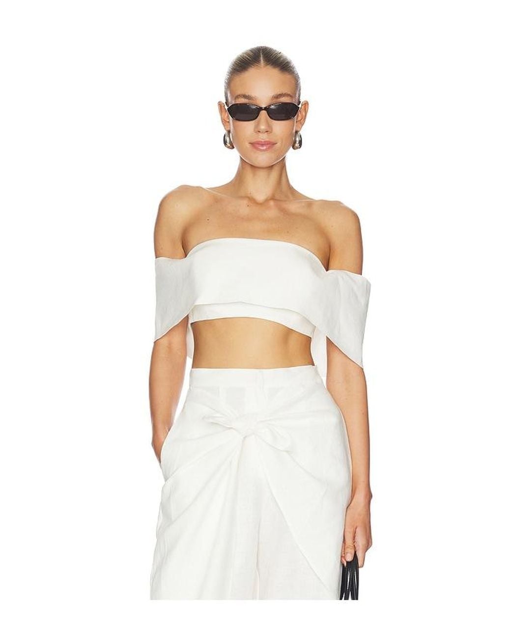 SELMACILEK White Strapless Top