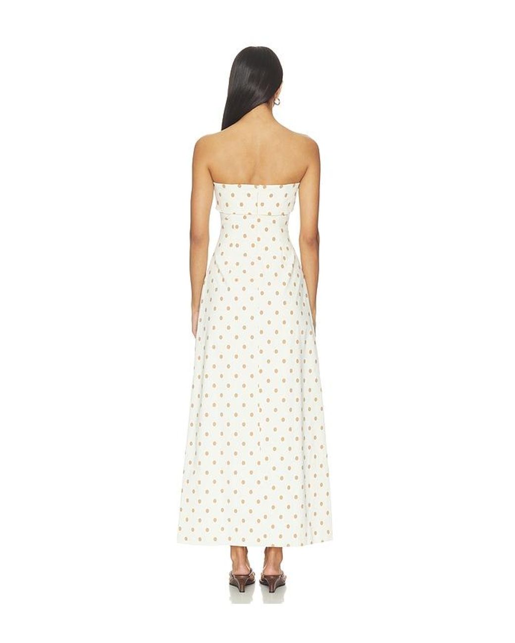 WeWoreWhat White Strapless Fold Over Midi Dress
