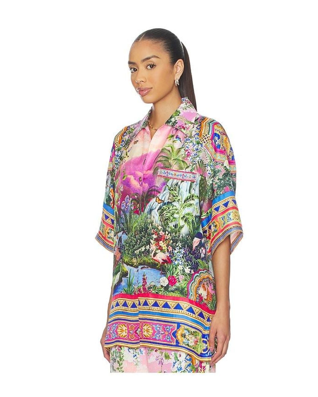 Camilla Red Oversized Shirt With Pocket