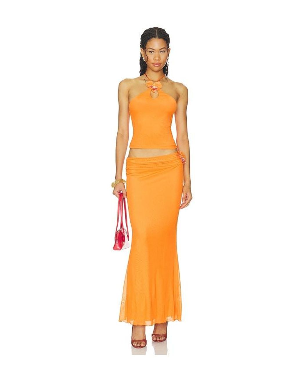 MORE TO COME Orange Yanisha Maxi Skirt