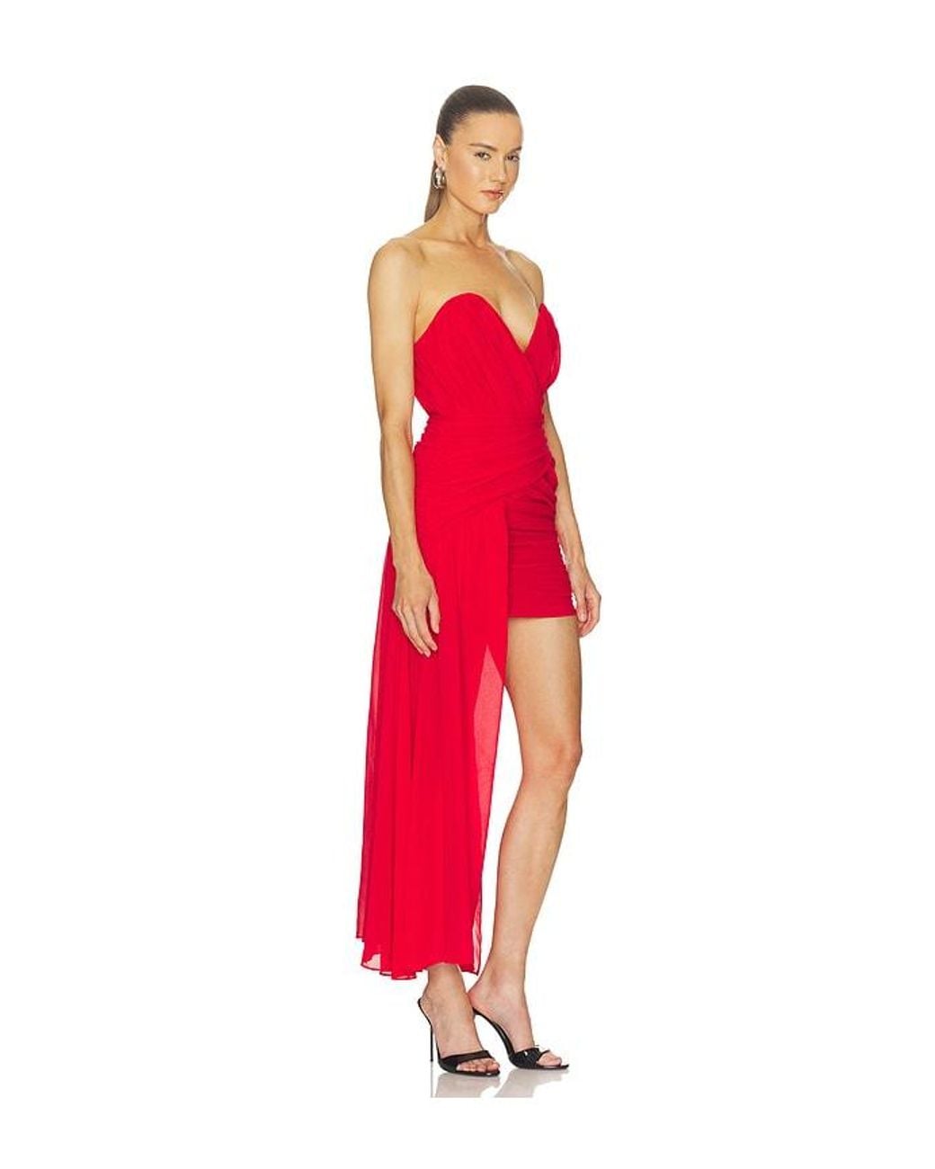 Bardot Red Remalia Strapless Mini Dress