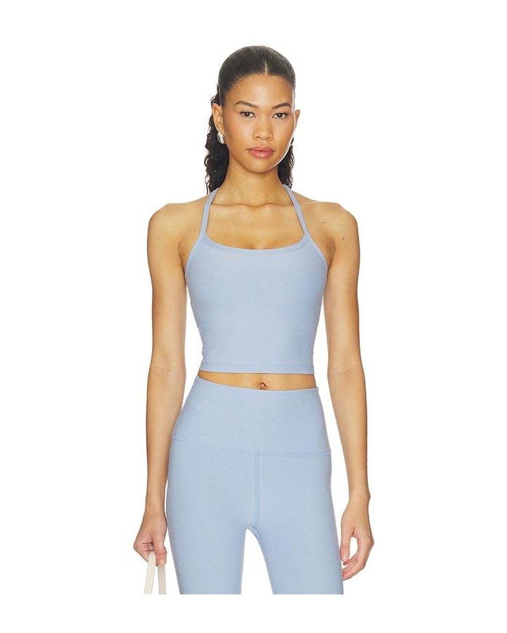 Beyond Yoga Blue Spacedye Slim Racerback Cropped