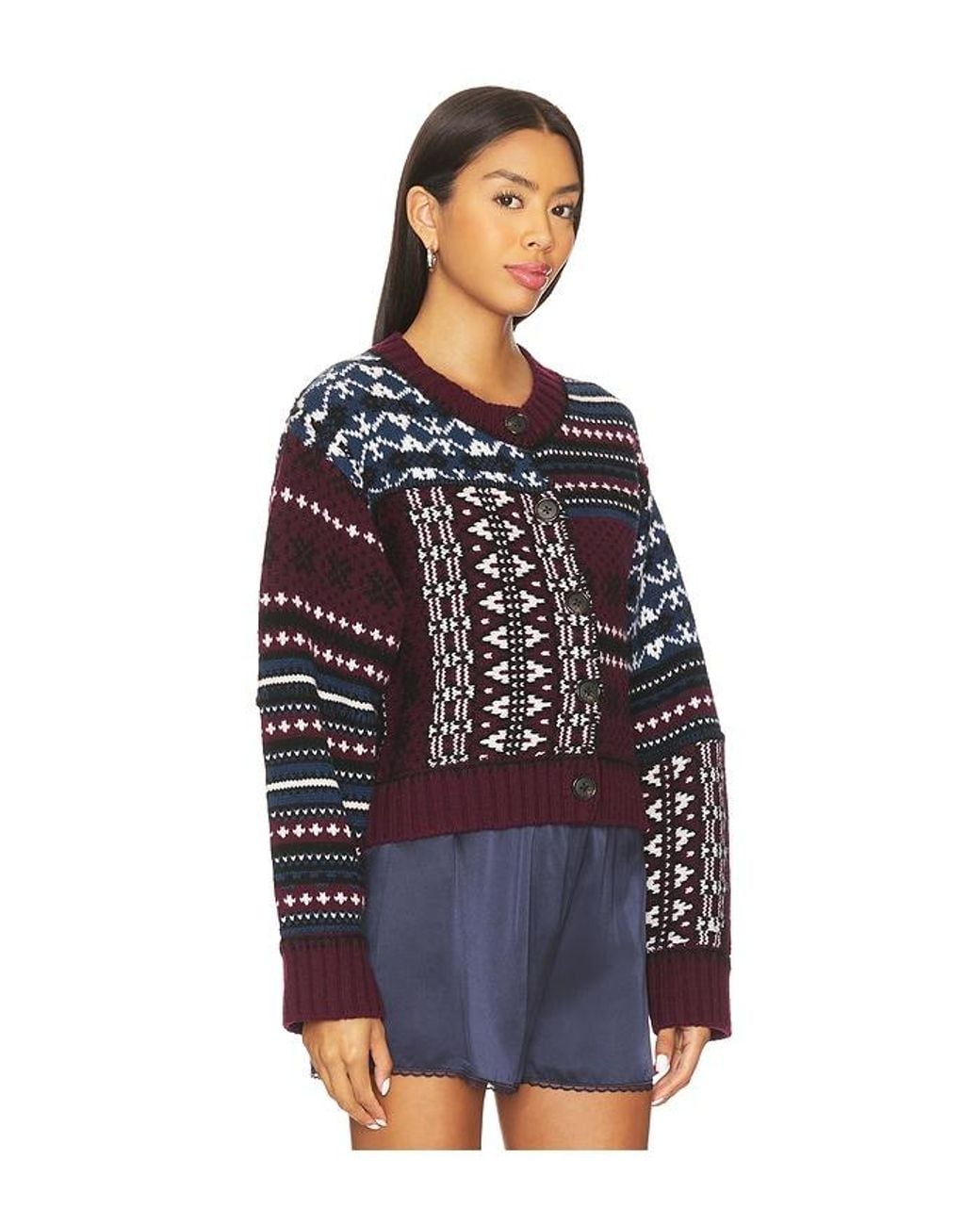 Sea Blue Linea Fair Isle Cardigan