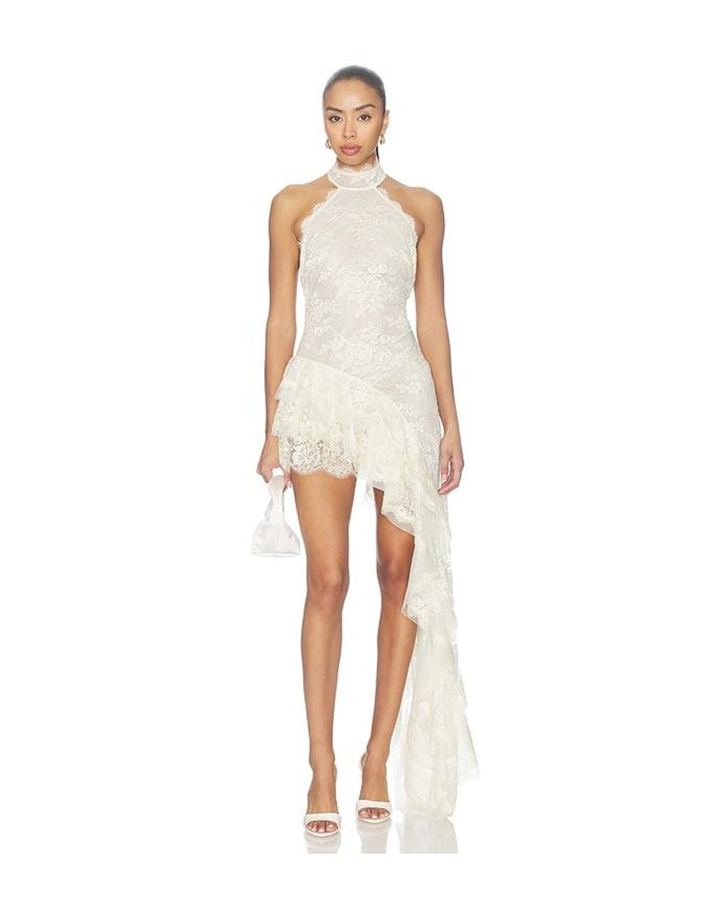 retroféte White Anselmo Lace Dress