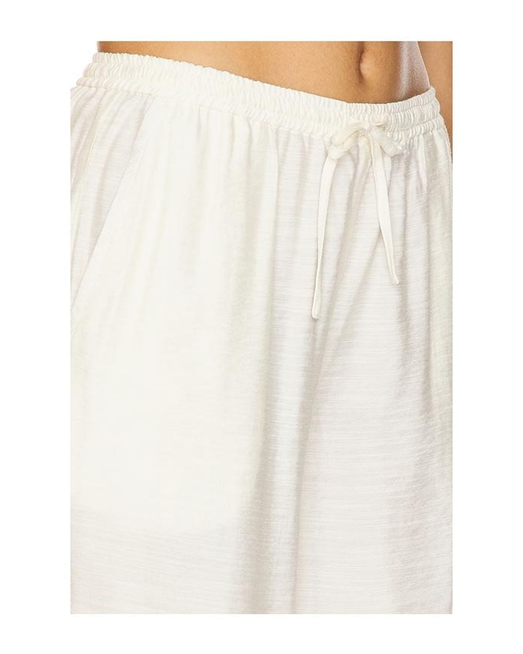 Onia White Textured Gauze Wide Leg Pant