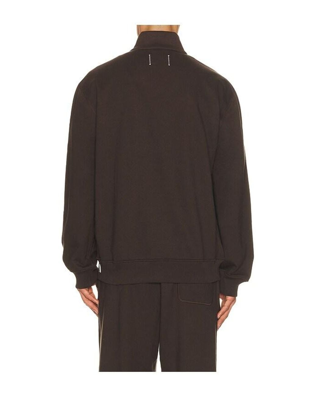 Reigning Champ Gray Midweight Terry Standard Button Mockneck for men