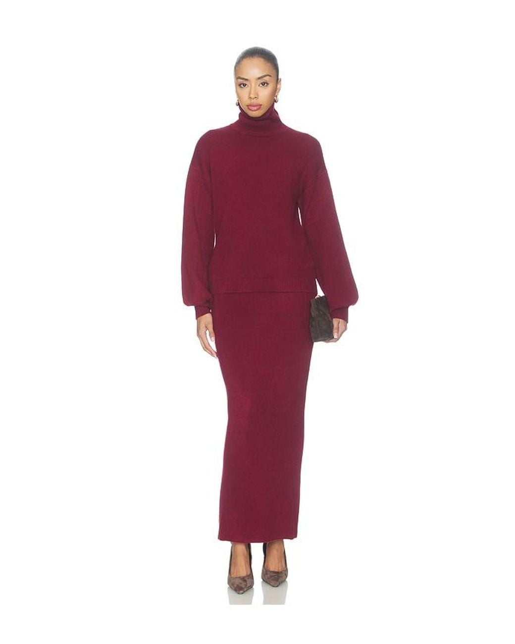 ALL THE WAYS Red Stevie Knit Maxi Skirt Set