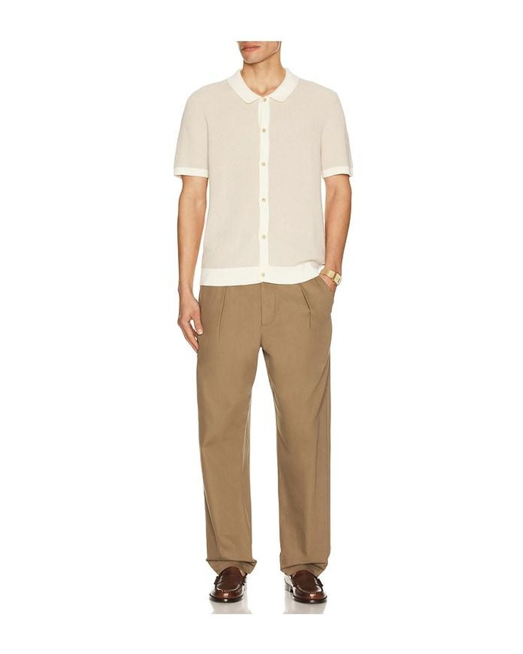 Onia Pullover-Hemd Linen in Natural für Herren
