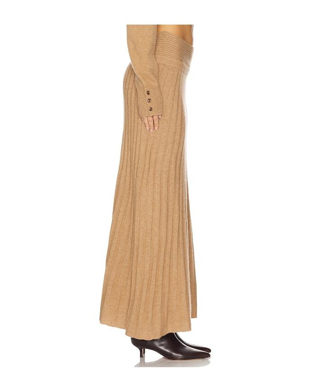 NAADAM Natural Premium Cashmino Ribbed Skirt