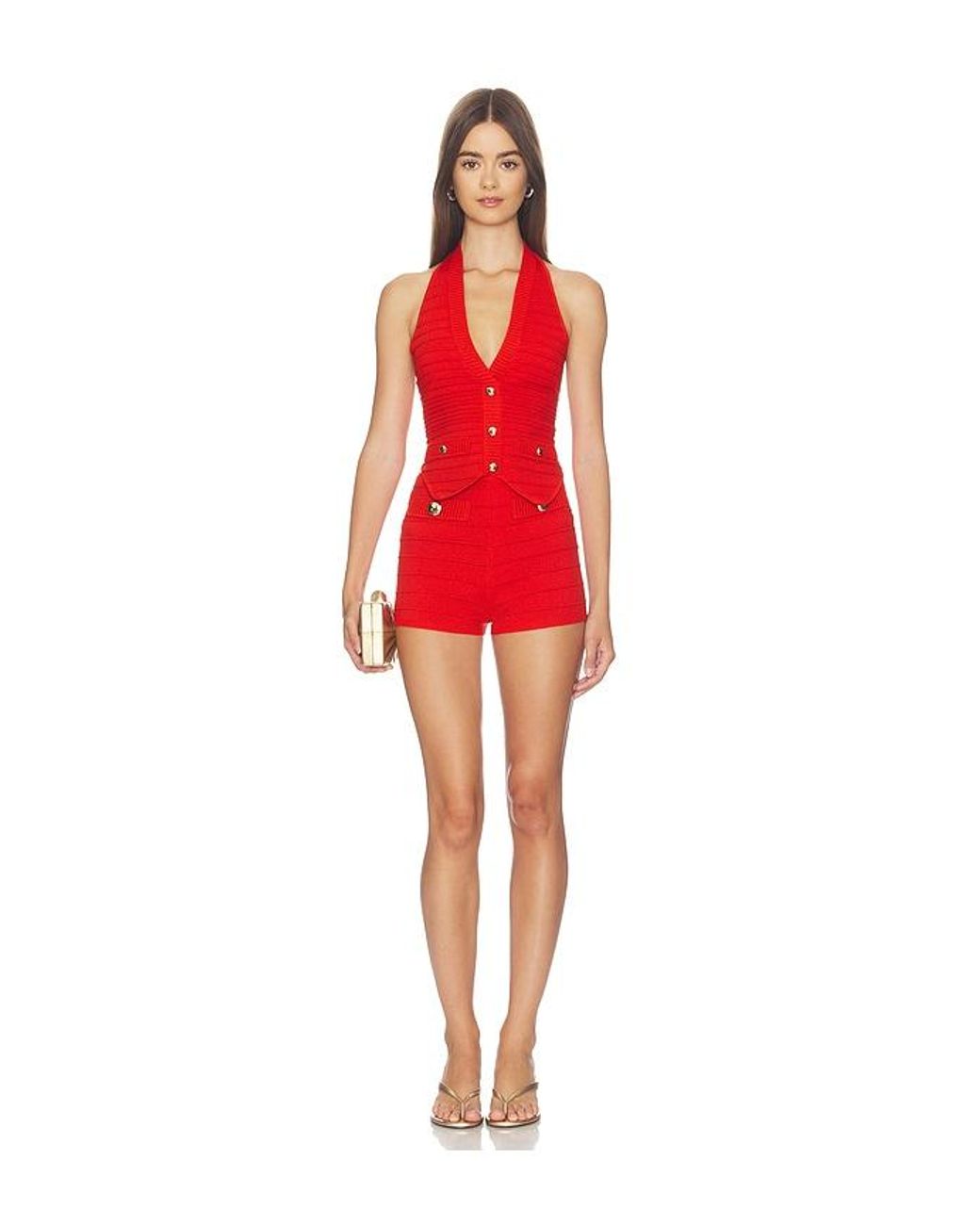 retroféte Red Tinsley Knit Vest