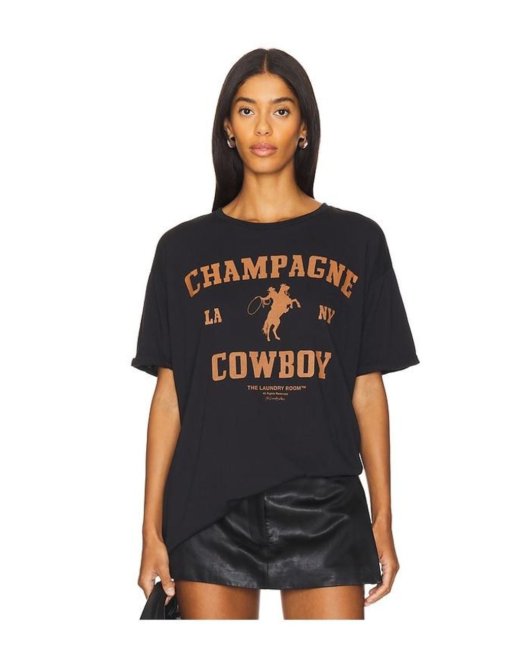 The Laundry Room Black Champagne Cowboy Oversized Tee