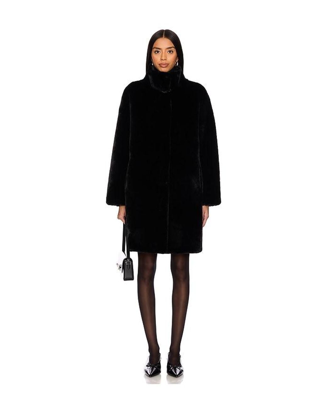 Apparis Black Blair Mid Length Coat