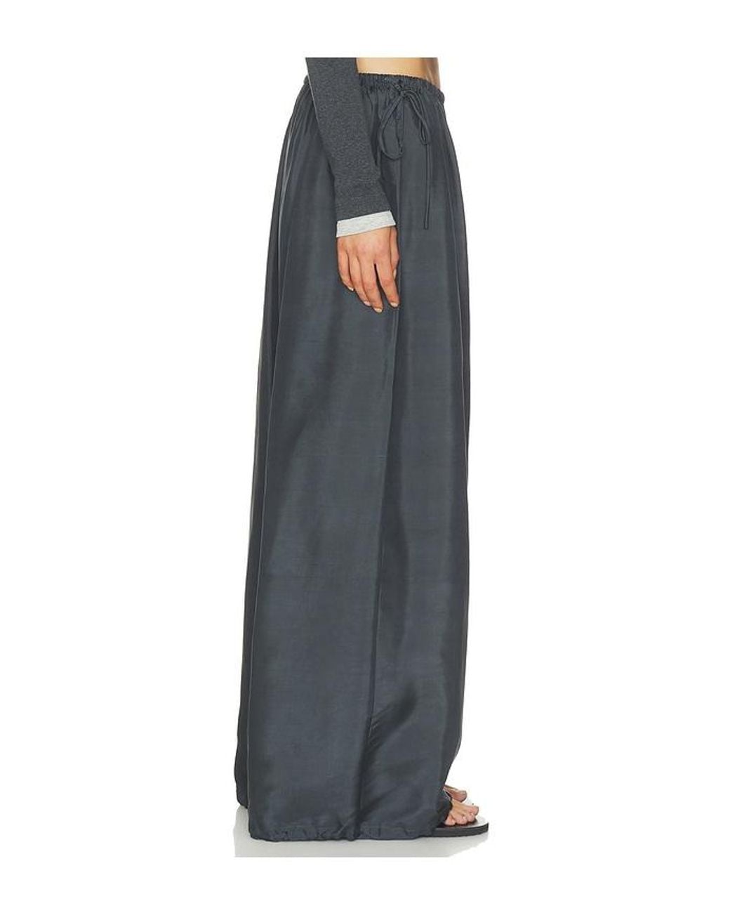 St. Agni Black Silk Adjustable Balloon Pants