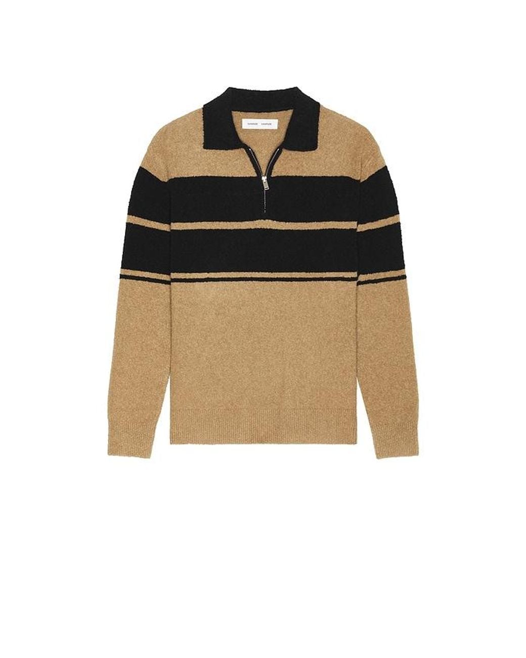 Samsøe & Samsøe Black Saqnino Half Zip Polo for men