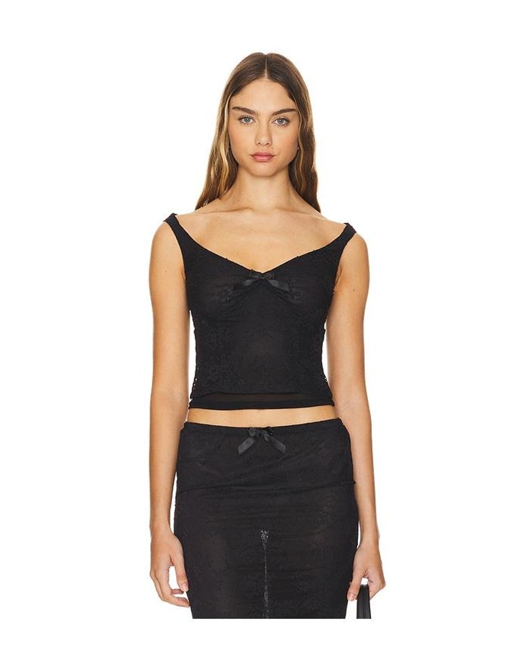 MAJORELLE Black Phoebe Top