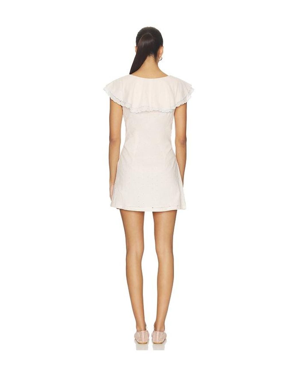 For Love & Lemons White Frances Mini Dress