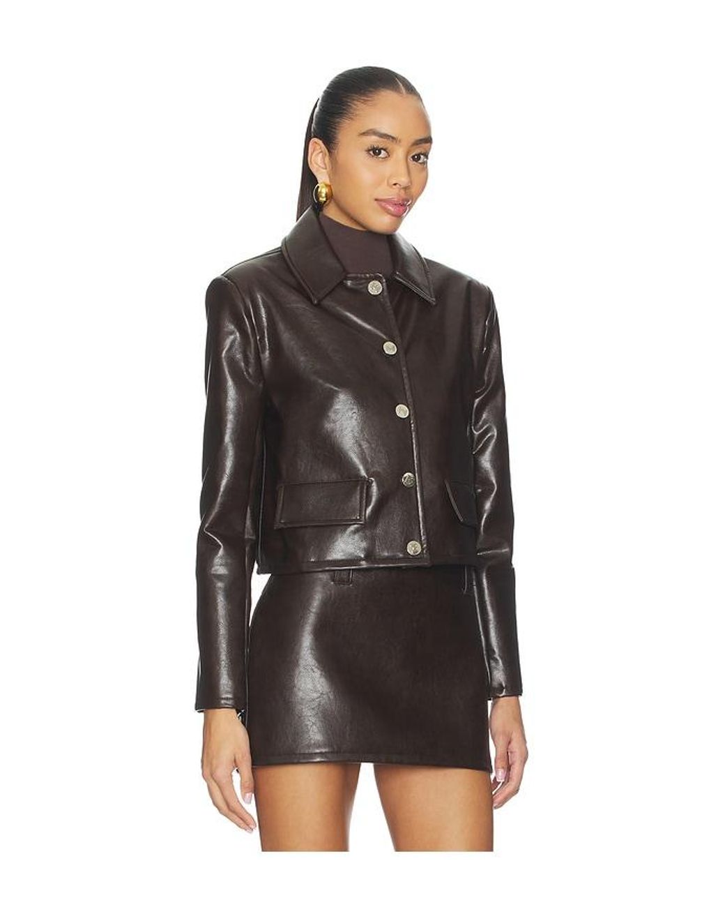Milkwhite Black Cropped Faux Leather Jacket