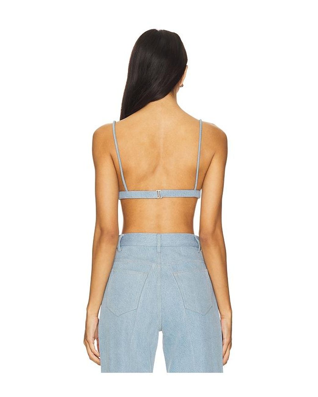 SAU LEE Blue Cleo Denim Bralette
