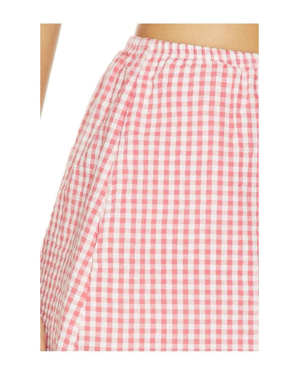 DONNI. Pink X Revolve The Cotton Gingham Tap Short