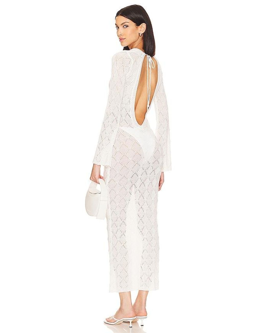 MORE TO COME White Dylan Deep V Maxi Dress