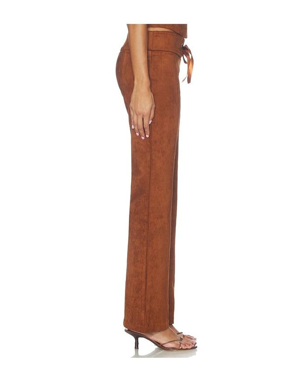 Amanda Uprichard Brown X Revolve Robin Suede Pants