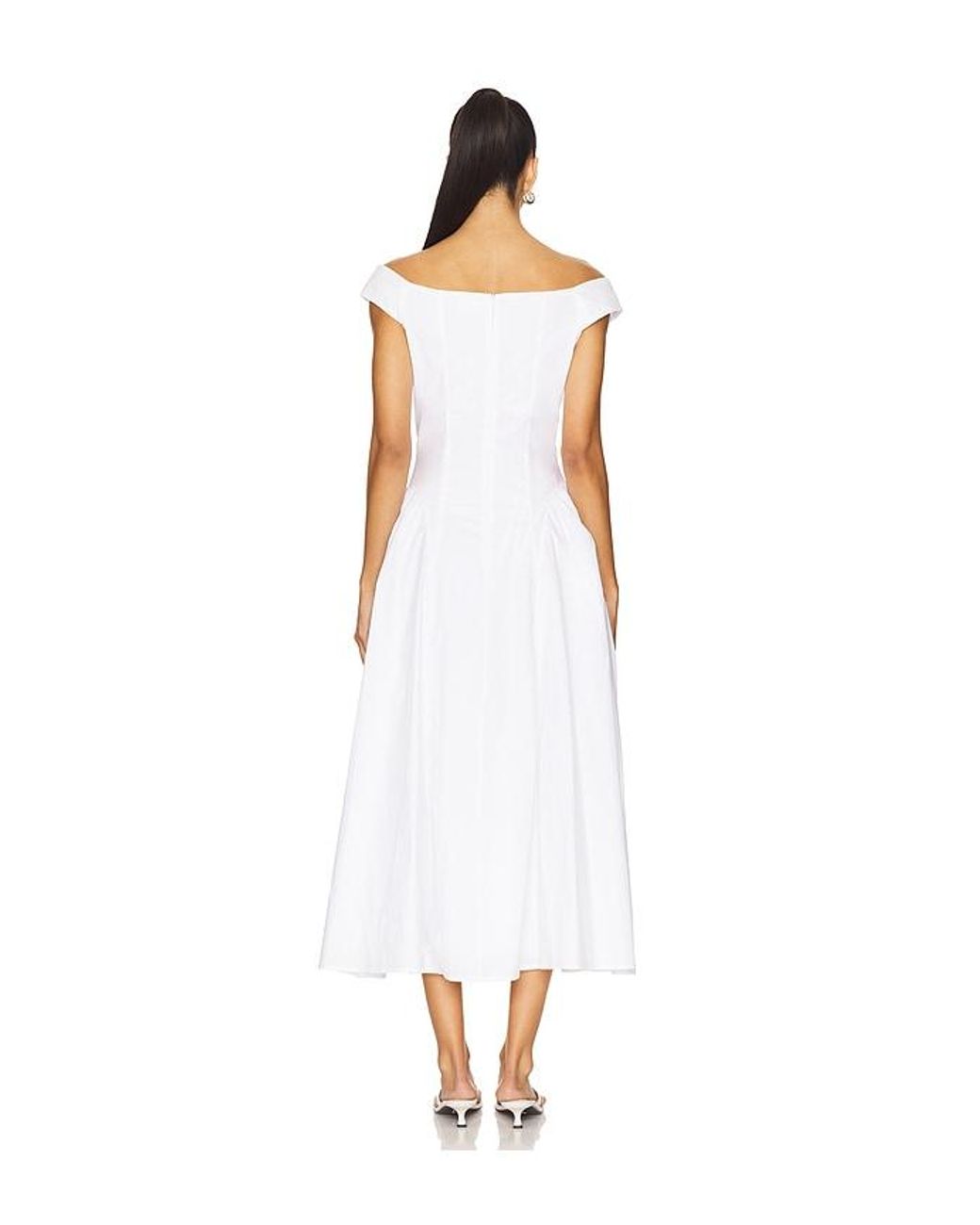 LPA White Mira Midi Dress