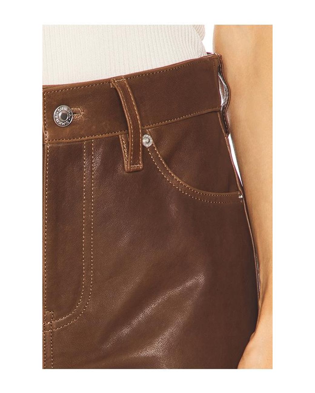 Jonathan Simkhai Brown Waldon Curved Leg Pant