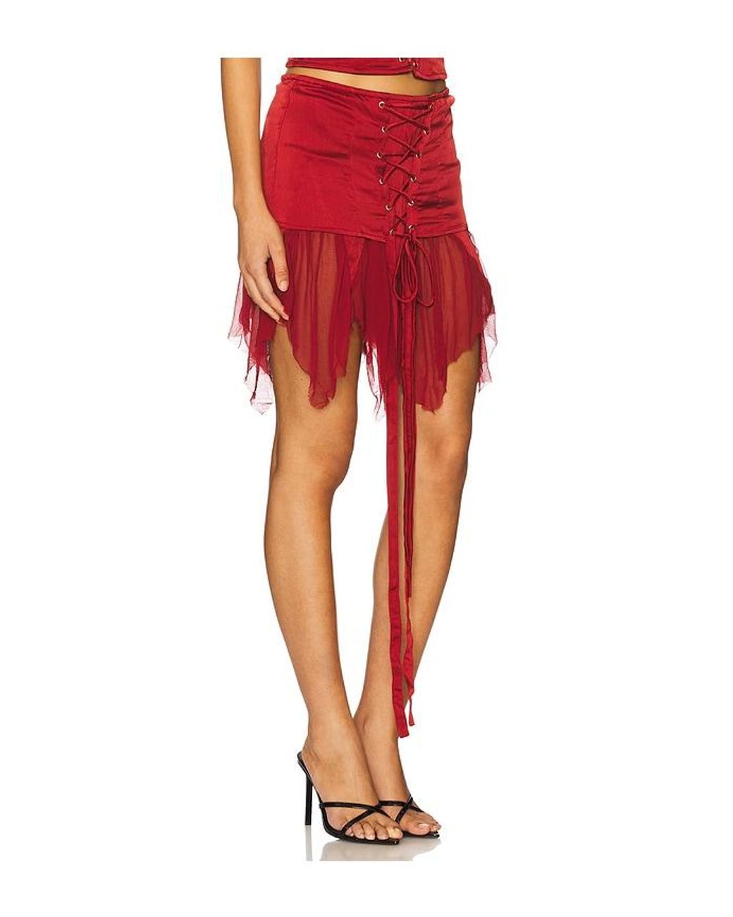 AMOR MIA Red Metamorphosis Mini Skirt