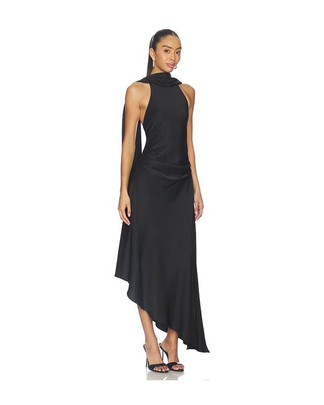 Jonathan Simkhai Black Monica Satin Midi Dress