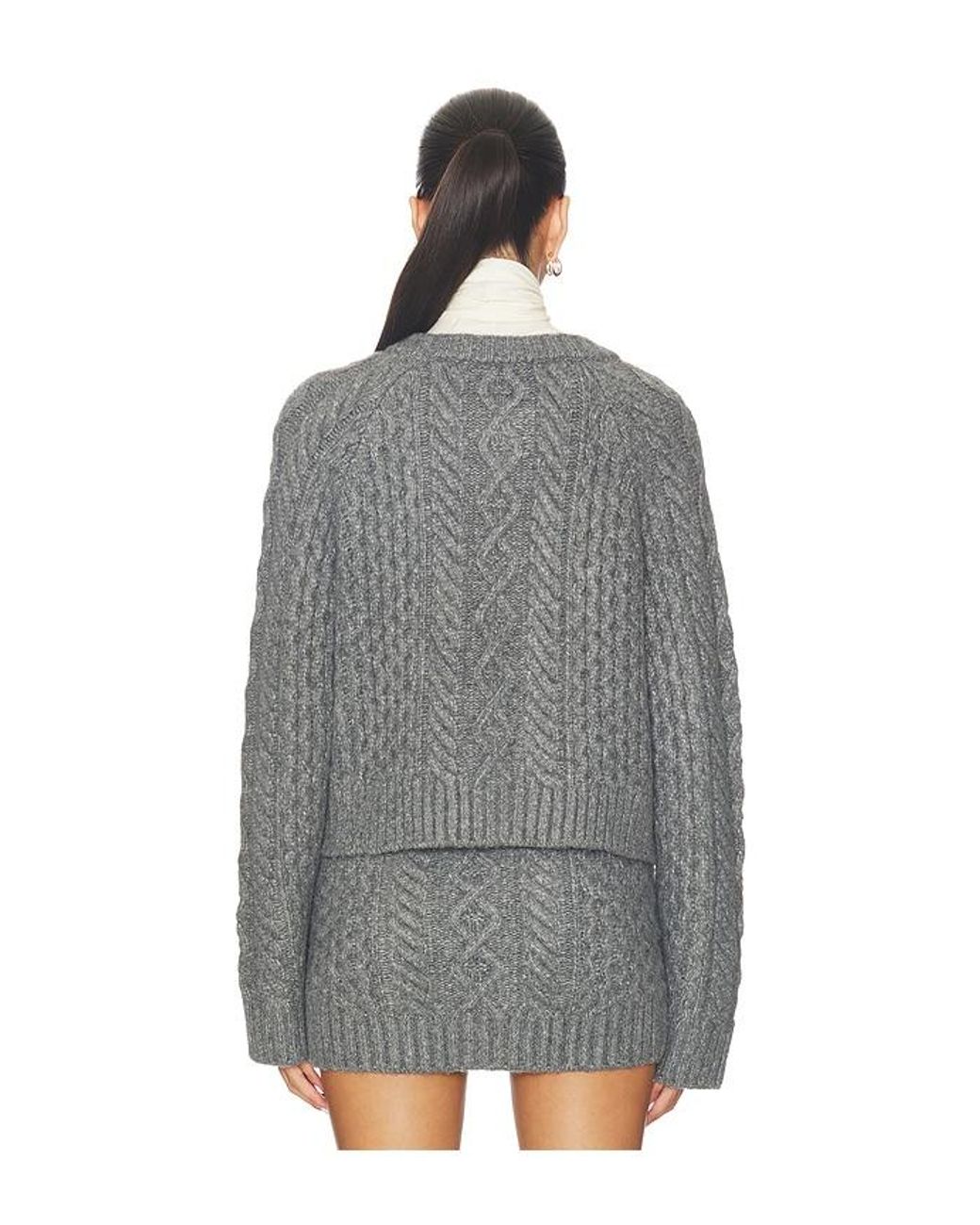 Lovers + Friends Gray Ibona Cable Cardigan
