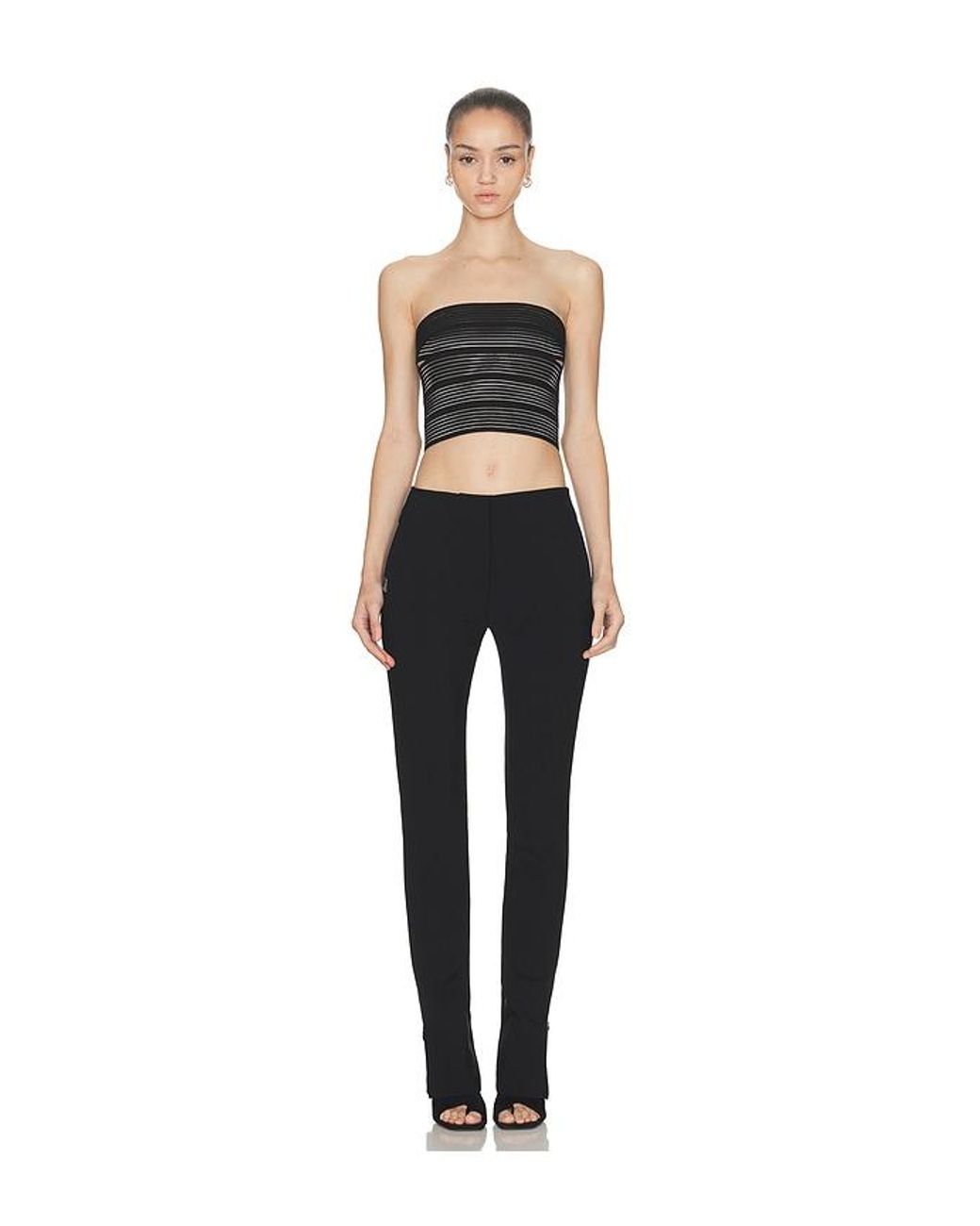 HAELO Black Brace Waist Slim Trouser