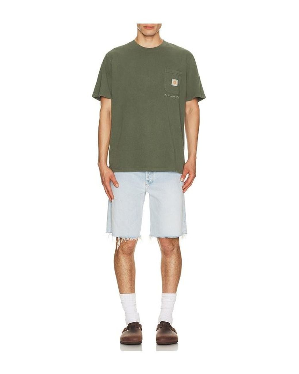 Rhythm Green Vintage Pocket T-Shirt for men