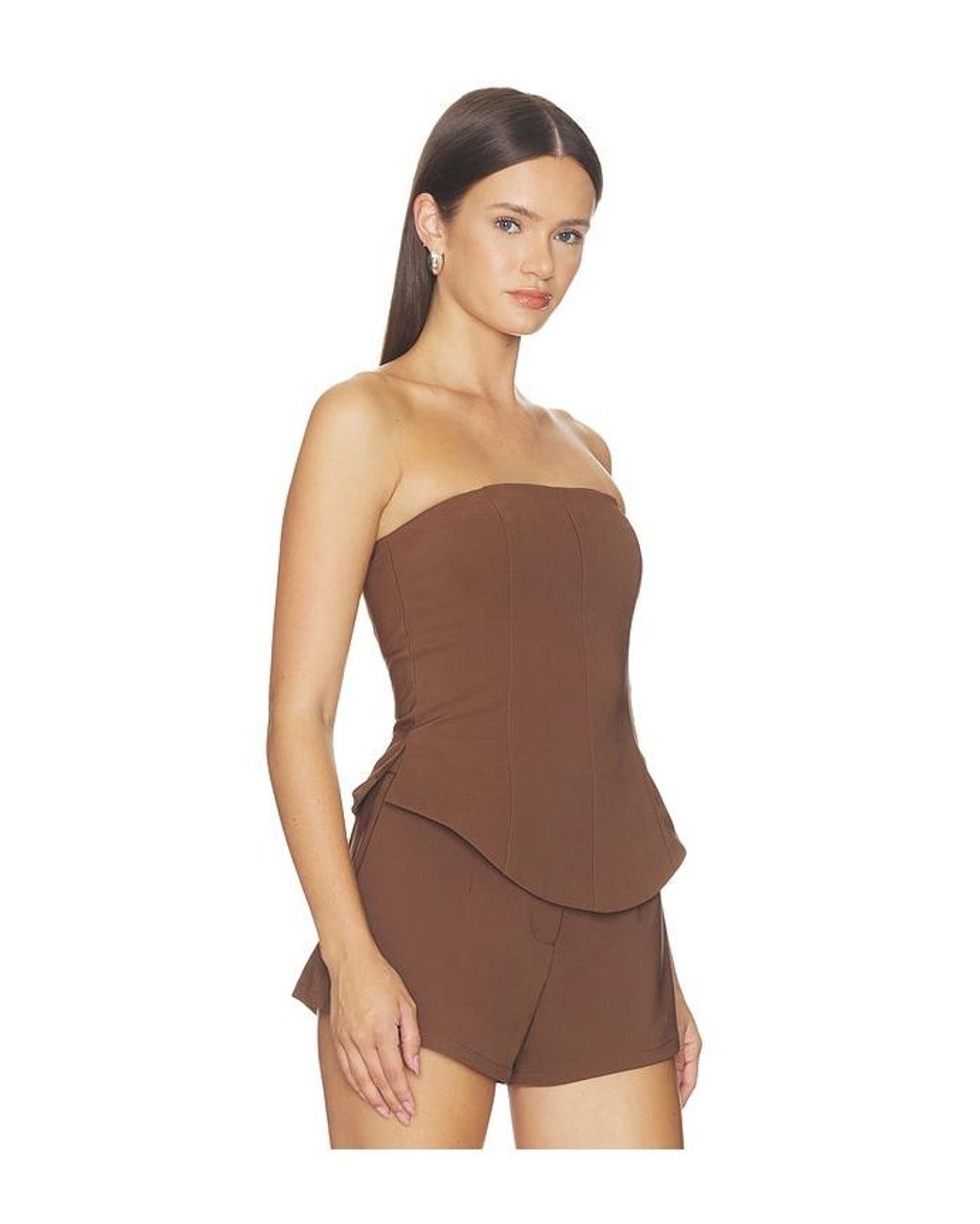 ALL THE WAYS Brown Harlem Strapless Top