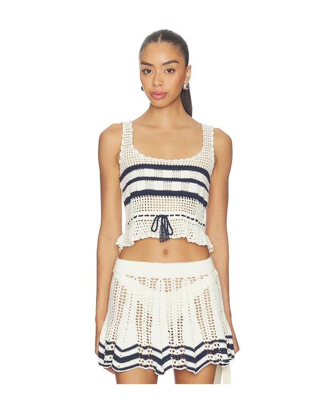 MY BEACHY SIDE White Amie Hand-Crocheted Top
