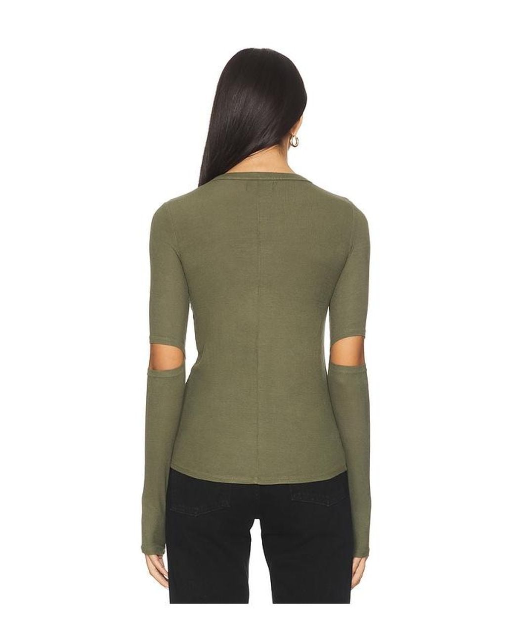 Michael Lauren Green Solomon Long Sleeve Fitted Tee